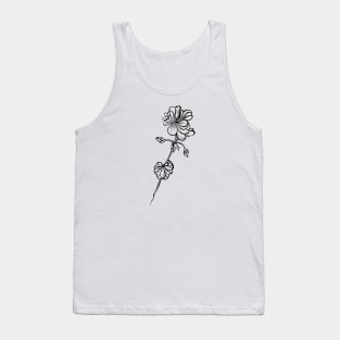 Line Art Flower Tank Top